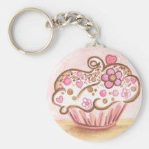 Llavero rosado del corazón de la magdalena