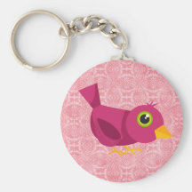 Llavero rosado del pájaro