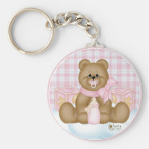Llavero rosado del peluche de la hora de acostarse