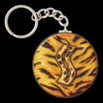 Llavero S del monograma de Tigerskin llaveros