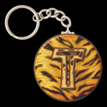 Llavero T del monograma de Tigerskin llaveros