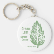 Llavero verde del personalizable de la hoja