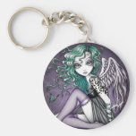 Llavero violeta del ángel del tatuaje de Malory