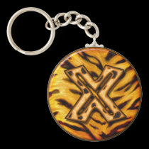 Llavero X del monograma de Tigerskin llaveros