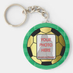 Llaveros de oro del balón de fútbol de la foto ada