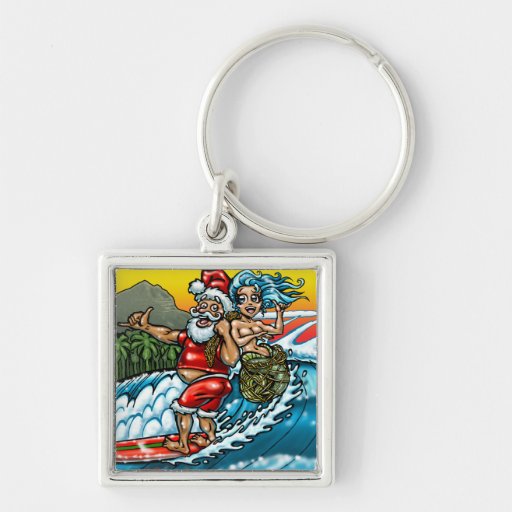 Llaveros hawaianos de la resaca del navidad azul