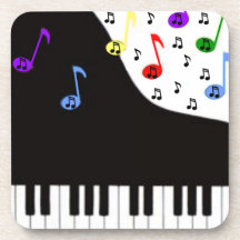 Llaves y notas del piano posavasos