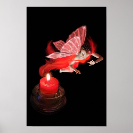 Llevado de luz de la vela poster