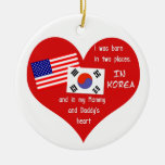 Llevado en dos lugares - adopción coreana ornaments para arbol de navidad