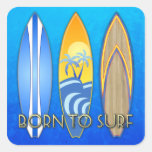 Llevado practicar surf calcomania cuadrada personalizada