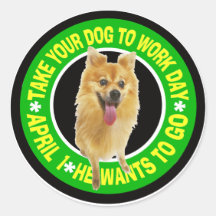 LLEVE SU CHIHUAHUA EL DÍA DEL TRABAJO ETIQUETA REDONDA