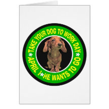 LLEVE SU DACHSHUND EL DÍA DEL TRABAJO TARJETON