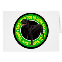 LLEVE SU DOBERMAN EL DÍA DEL TRABAJO TARJETAS