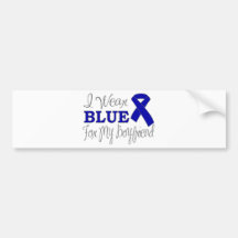 Llevo el azul para mi novio (Blue Ribbon) Pegatina De Parachoque