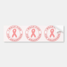 Llevo el rosa para la conciencia pegatina de parachoque