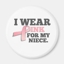 LLEVO el ROSA PARA MI conciencia del cáncer de pec Imán De Nevera