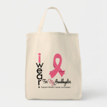 Llevo el rosa para mi pecho Canc de la bisnieta Bolsa De Mano
