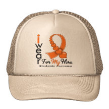 Llevo la cinta de la leucemia para mi héroe gorras de camionero