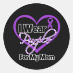 Llevo la cinta de Purple Heart - mamá Pegatinas