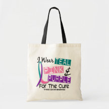 Llevo la cinta del cáncer de tiroides para la cura bolsa de mano