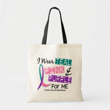 Llevo la cinta del cáncer de tiroides para mí 37 bolsa
