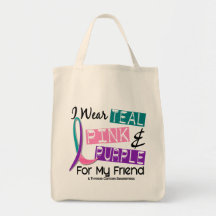 Llevo la cinta del cáncer de tiroides para mi amig bolsas de mano
