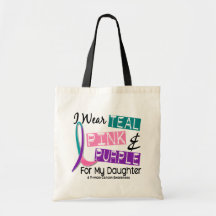 Llevo la cinta del cáncer de tiroides para mi hija bolsa lienzo