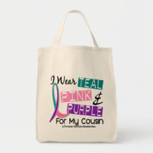 Llevo la cinta del cáncer de tiroides para mi prim bolsa