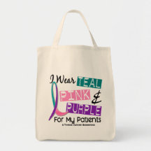 Llevo la cinta del cáncer de tiroides para mis pac bolsas