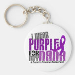Llevo la púrpura para mi enfermedad de Nana 6 Croh Llaveros Personalizados