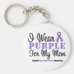 Llevo la púrpura para mi mamá llavero personalizado