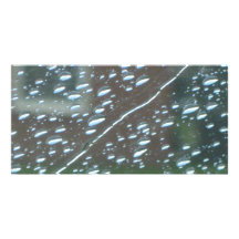 Lluvia rayada tarjeta personal con foto