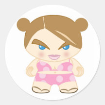lmfo del cuerpo femenino de la cacerola pegatina redonda