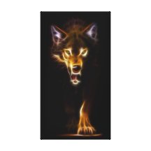 Lobo asombroso lona envuelta para galerias