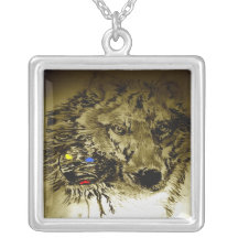 Lobo de la luna collar personalizado