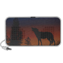 Lobo de la puesta del sol altavoces de viajar