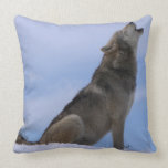 Lobo de madera de Alaska del grito Almohada