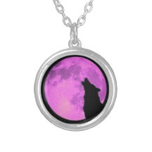 Lobo del grito y luna púrpura joyeria personalizada