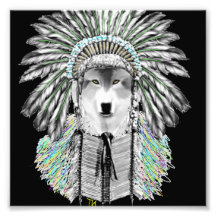 Lobo del jefe indio fotografias