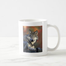 lobo gris del timberwolf tazas de café