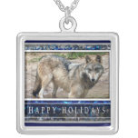 Lobo gris o collar del navidad de los lobos