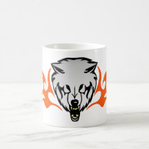 Lobo llameante taza