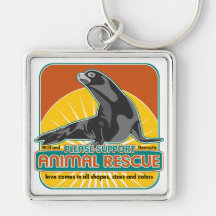 Lobo marino animal del rescate llavero personalizado