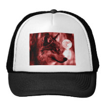 Lobo y luna gorros  