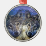 Lobos en la noche adorno para reyes