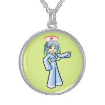 Locket de la plata esterlina de la enfermera y del collares de plata esterlina