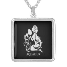 Locket de plata del zodiaco del portador del agua  joyerias personalizadas