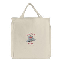 Loco para el bolso bordado caniches bolsas