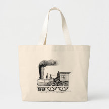 Locomotora de vapor de antaño bolsas de mano