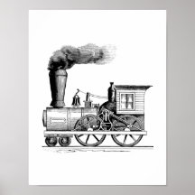 Locomotora de vapor de antaño impresiones